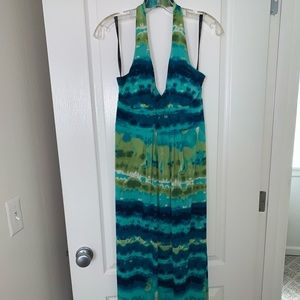 3 shades of teal with green BEAUTIFUL summer dress